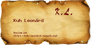 Kuh Leonárd névjegykártya