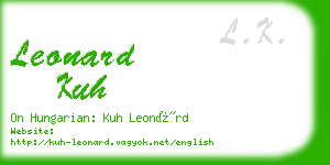 leonard kuh business card